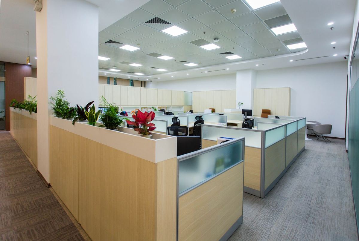 Open-plan office cleaned overnight
